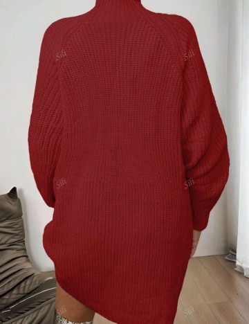 Rochie tricotată Shein Curve+, roșu