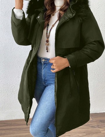 Geacă Shein Curve+, verde