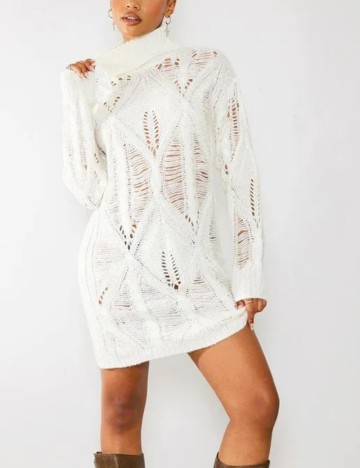 Rochie mini PRETTYLITTLETHING, crem