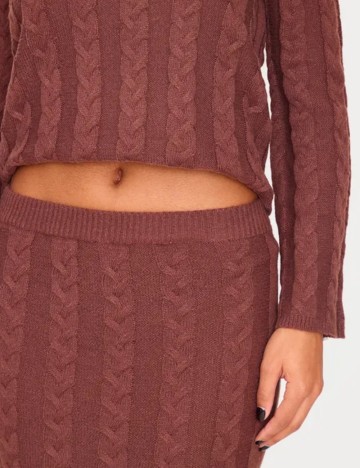 Fustă maxi PRETTYLITTLETHING, maro
