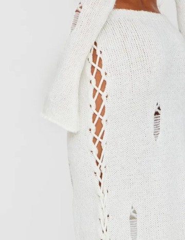 Fustă maxi PRETTYLITTLETHING, crem
