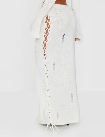 Fustă maxi PRETTYLITTLETHING, crem