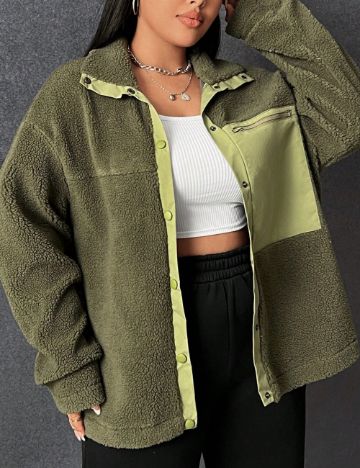 Jachetă Shein Curve+, verde
