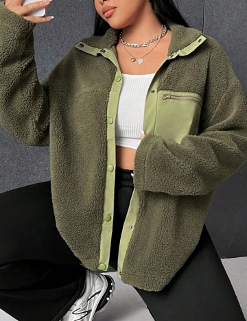 Jachetă Shein Curve+, verde