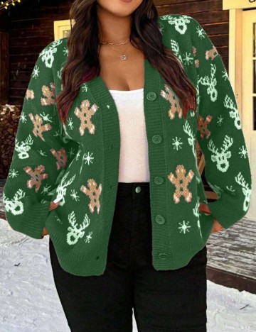 Cardigan Shein Curve+, mix culori