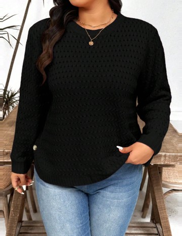 Pulover Shein Curve+, negru
