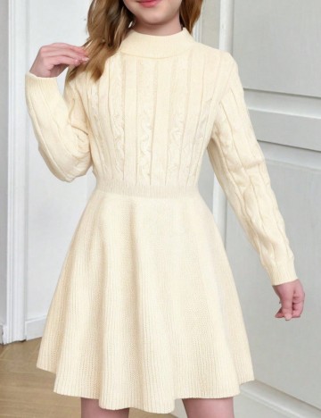 Rochie tricotată Shein, crem