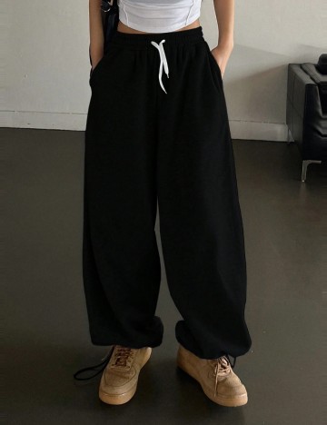 Pantaloni de trening Shein DAZY, negru