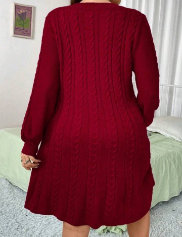 Rochie tricotată Shein Curve+, roșu