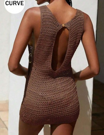 Rochie de plajă Shein Curve+, maro