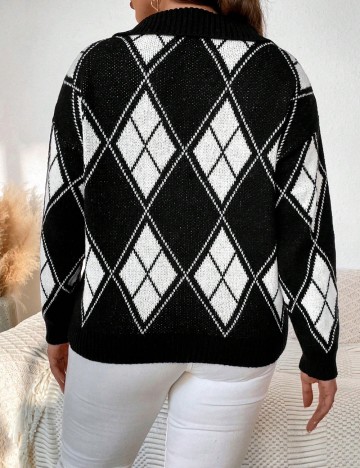 Pulover Shein Curve+, negru