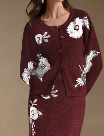 Cardigan Shein Anewsta, vișiniu