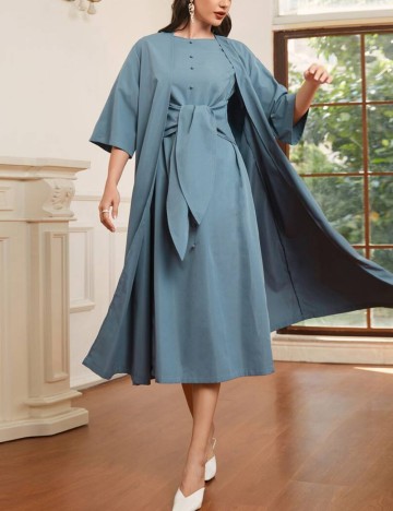 Set Rochie și Cardigan Shein, albastru