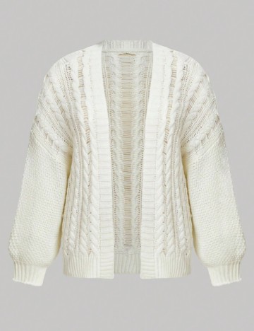Cardigan Shein Curve+, crem