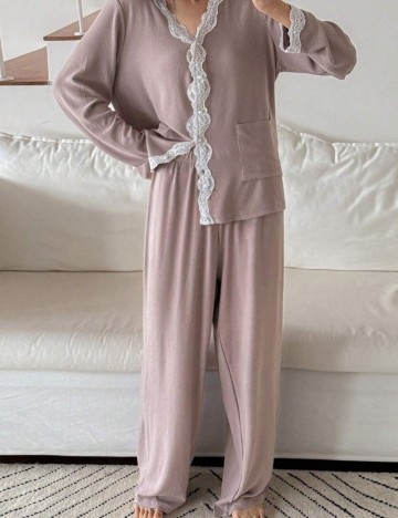 Compleu pijamale Shein DAZY, mov