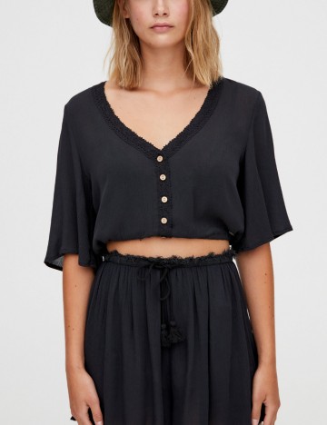 Top Pull&Bear, negru