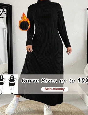 Rochie maxi Shein Curve+, negru
