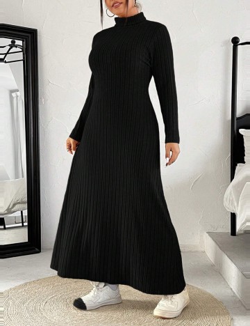 Rochie maxi Shein Curve+, negru