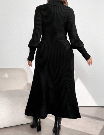 Rochie tricotată Shein Curve+, negru