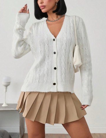 Cardigan Shein, alb