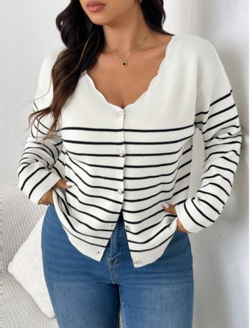 Pulover cu nasturi Shein Curve+, mix culori