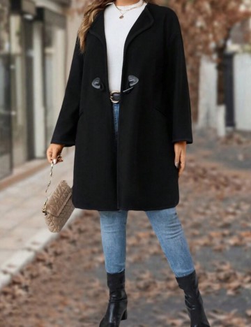 Palton Shein Curve+, negru