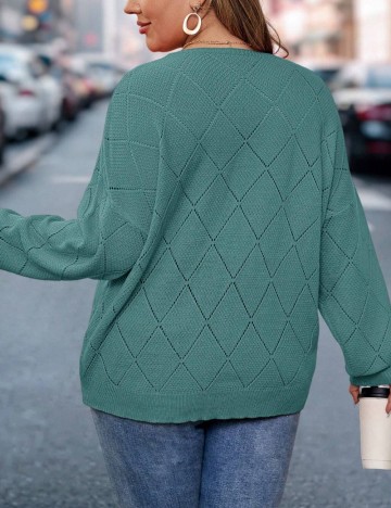 Pulover Shein Curve+, albastru