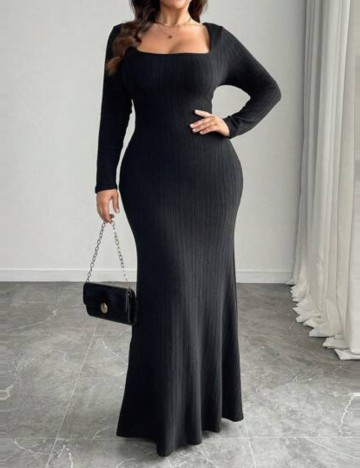 Rochie maxi Shein Curve+, negru