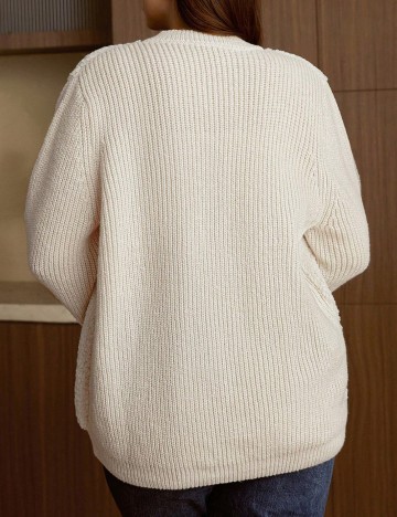 Cardigan Shein Curve+, crem