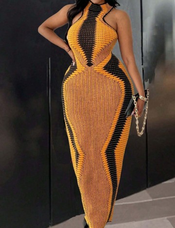 Rochie maxi Shein Curve+, portocaliu