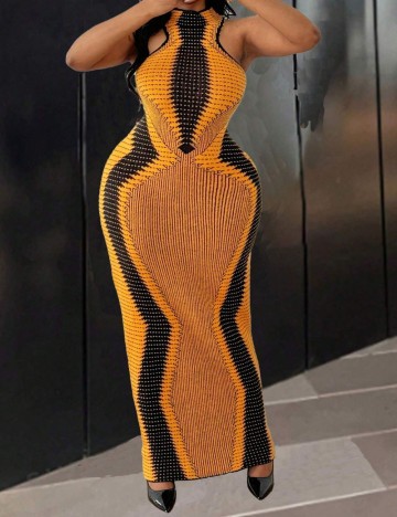 Rochie maxi Shein Curve+, portocaliu