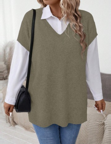 Vestă Shein Curve+, bej