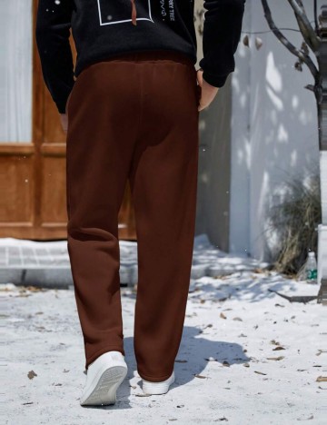 Pantaloni Shein MANFINITY, maro