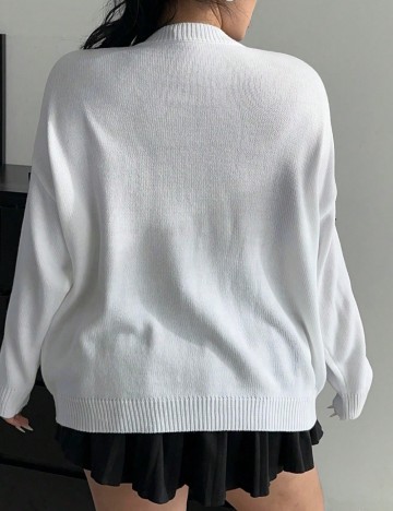 Pulover Shein Curve+, alb