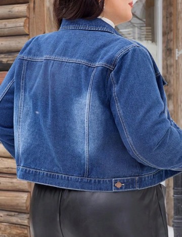 Geacă de blugi Shein Curve+, albastru denim