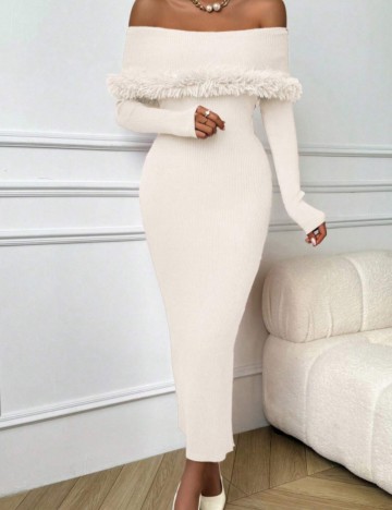 Rochie midi Shein, crem