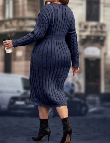 Rochie midi Shein Curve+, albastru