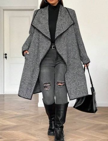 Cardigan lung Shein Curve+, mix culori