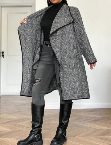 Cardigan lung Shein Curve+, mix culori