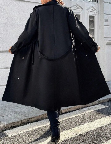 Trench Shein Curve+, negru