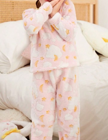Compleu pijamale Shein, roz