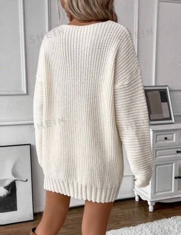 Rochie tricotată Shein, crem