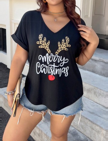 Tricou Shein Curve+, negru