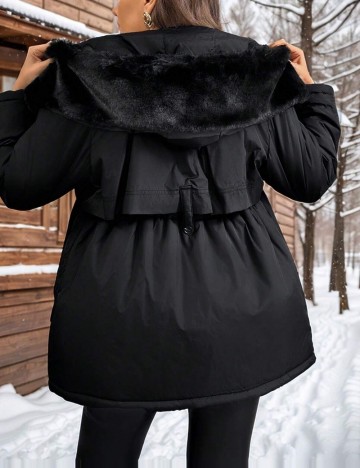 Geacă Shein Curve+, negru