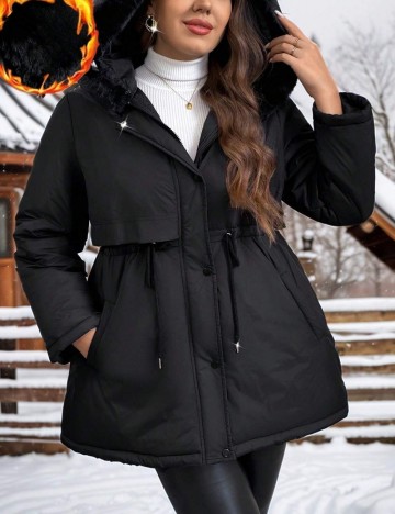 Geacă Shein Curve+, negru