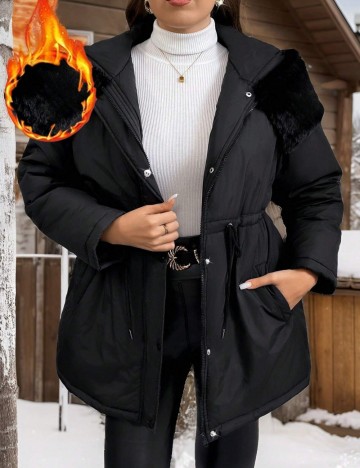 Geacă Shein Curve+, negru