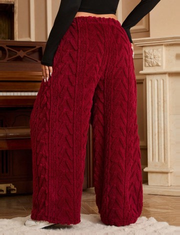 Pantaloni Shein Curve+, vișiniu