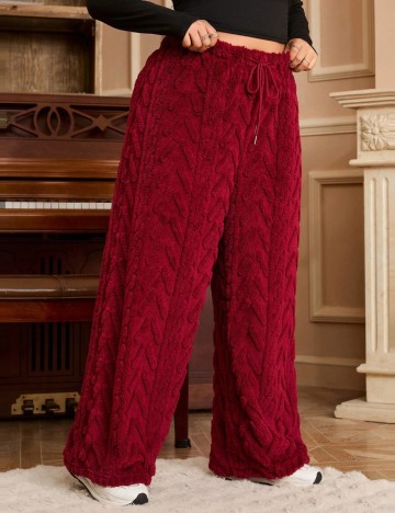 Pantaloni Shein Curve+, vișiniu