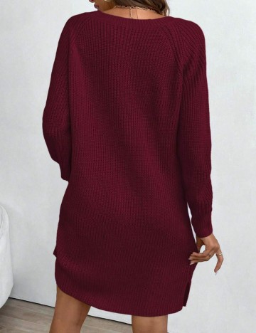 Rochie tricotată Shein, vișiniu