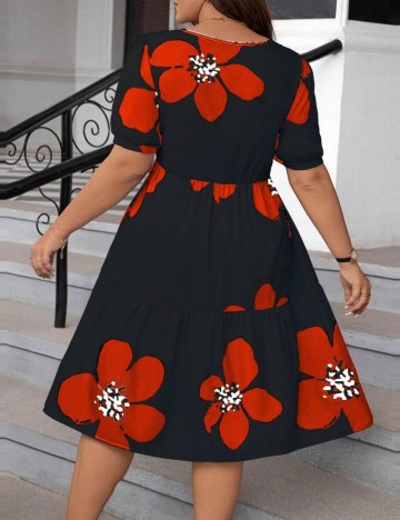 Rochie midi Shein Curve+, mix culori